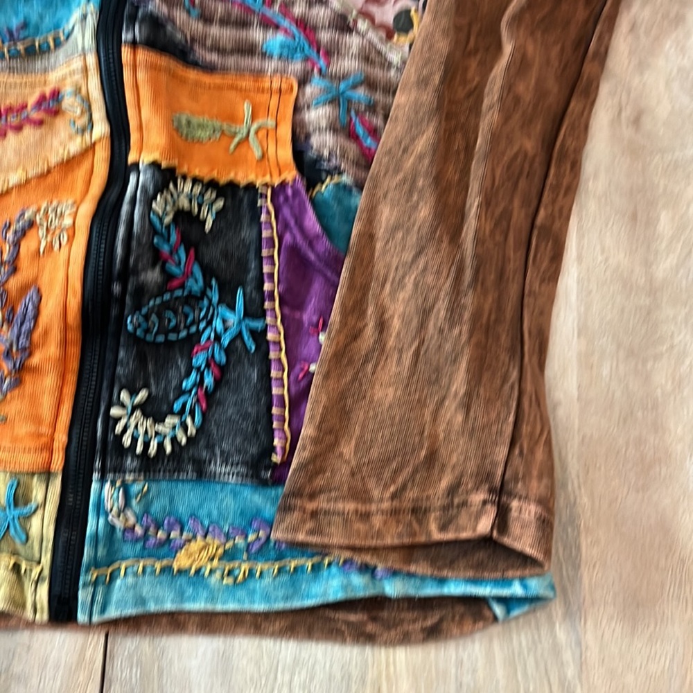 Rising International Patchwork Zip Up Hoodie In B… - image 6